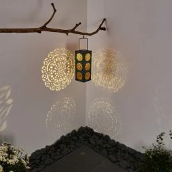 Hofstein Ajman Solarleuchte LED Gr&uuml;n, Kupferfarben, 1-flammig -Günstiges Solarleuchten Geschäft ajman solarleuchte h3327623 3