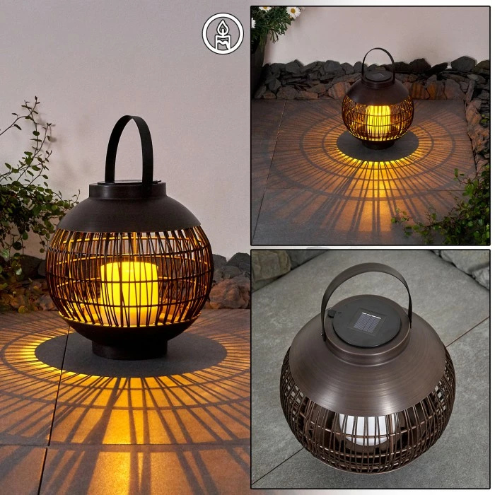 Hofstein Aosta Solarleuchte LED Braun, 1-flammig 3 Hofstein Aosta Solarleuchte LED Braun, 1-flammig