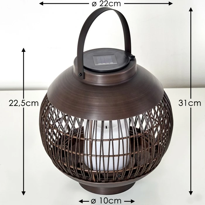 Hofstein Aosta Solarleuchte LED Braun, 1-flammig 4 Hofstein Aosta Solarleuchte LED Braun, 1-flammig – Bild 2