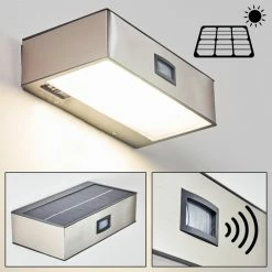Hofstein Attu Aussenwandleuchte Solar LED Nickel-Matt, 1-flammig