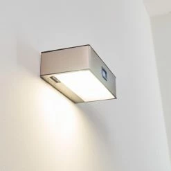 Hofstein Attu Aussenwandleuchte Solar LED Nickel-Matt, 1-flammig -Günstiges Solarleuchten Geschäft attu aussenwandleuchte solar h3080269 10