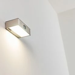Hofstein Attu Aussenwandleuchte Solar LED Nickel-Matt, 1-flammig -Günstiges Solarleuchten Geschäft attu aussenwandleuchte solar h3080269 16