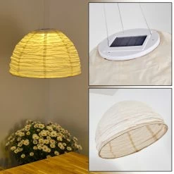 Hofstein Augusta Solar-Hängeleuchte LED Cremefarben, 1-flammig