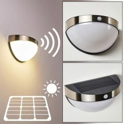 Hofstein Basra Solarleuchte LED Chrom, 1-flammig, Bewegungsmelder