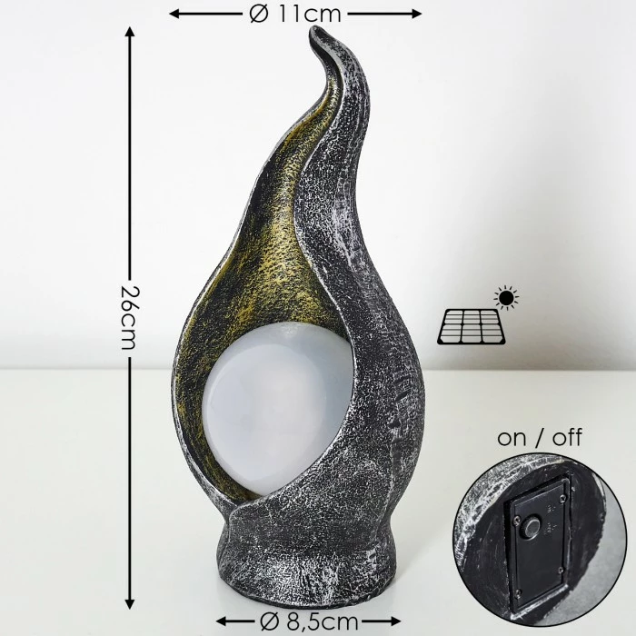 Hofstein Benevento Solarleuchte LED Schwarz, Silber, Gold, 36-flammig 4 Hofstein Benevento Solarleuchte LED Schwarz, Silber, Gold, 36-flammig – Bild 2