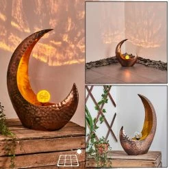 Hofstein Benevento Solarleuchte LED Rostfarben, Kupferfarben, Transparent, Klar, 1-flammig