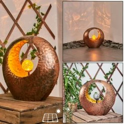 Hofstein Benevento Solarleuchte LED Rostfarben, Kupferfarben, Transparent, Klar, 1-flammig