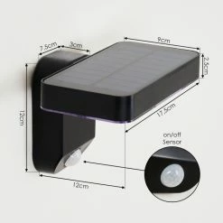 Hofstein Bondarp Solar-Au&szlig;enwandleuchte LED Schwarz, 1-flammig, Bewegungsmelder -Günstiges Solarleuchten Geschäft bondarp solar aussenwandleuchte h3426326 3