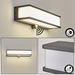 Hofstein Burseryd Solarwandleuchte LED Anthrazit, 1-flammig, Bewegungsmelder