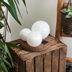 Hofstein Centrache Solar-Kugelleuchte LED Braun, 3-flammig -Günstiges Solarleuchten Geschäft centrache solar kugelleuchte h3427156 1