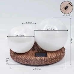 Hofstein Centrache Solar-Kugelleuchte LED Braun, 3-flammig -Günstiges Solarleuchten Geschäft centrache solar kugelleuchte h3427156 3