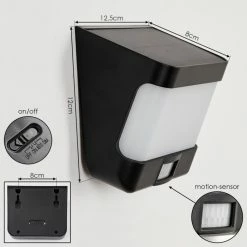 Hofstein Colchagua Solarwandleuchte LED Schwarz, Wei&szlig;, 1-flammig, Bewegungsmelder -Günstiges Solarleuchten Geschäft colchagua solarwandleuchte h3651186 3