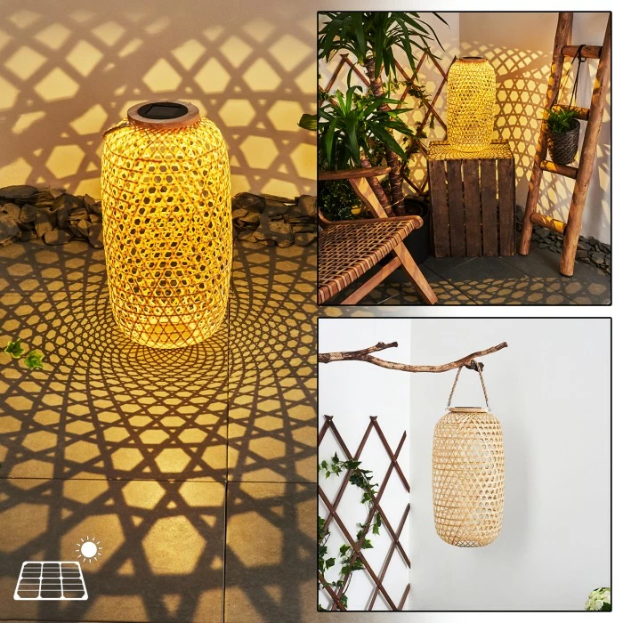 Hofstein Conneaut Solarleuchte LED Braun, Holz hell, 1-flammig 3 Hofstein Conneaut Solarleuchte LED Braun, Holz hell, 1-flammig