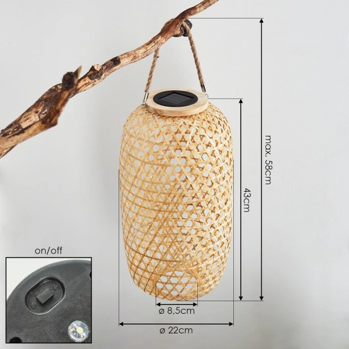 Hofstein Conneaut Solarleuchte LED Braun, Holz hell, 1-flammig 6 Hofstein Conneaut Solarleuchte LED Braun, Holz hell, 1-flammig – Bild 4