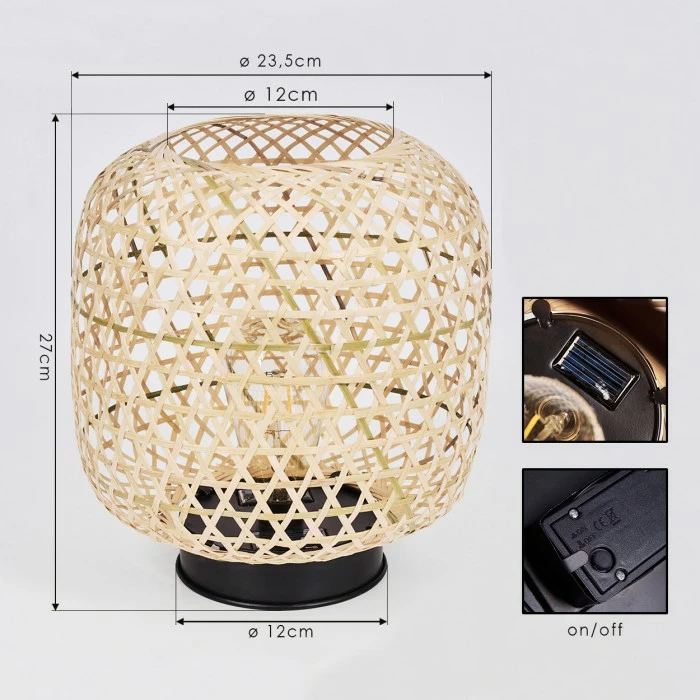 Hofstein Conneaut Solarleuchte LED Schwarz, Holz hell, 1-flammig 6 Hofstein Conneaut Solarleuchte LED Schwarz, Holz hell, 1-flammig – Bild 4