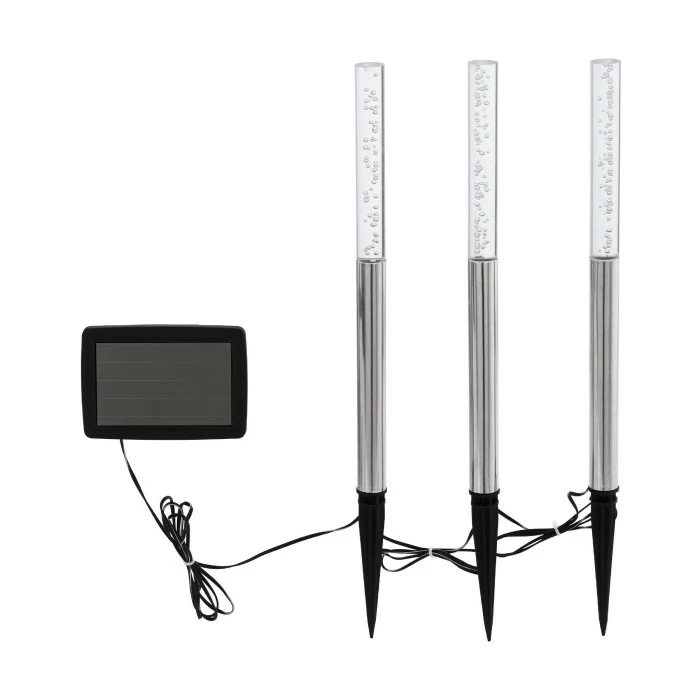 Eglo Leuchten Eglo SHINE 3er Set Solar-Wegeleuchte LED Silber, 3-flammig, Farbwechsler 4 Eglo Leuchten Eglo SHINE 3er Set Solar-Wegeleuchte LED Silber, 3-flammig, Farbwechsler – Bild 2