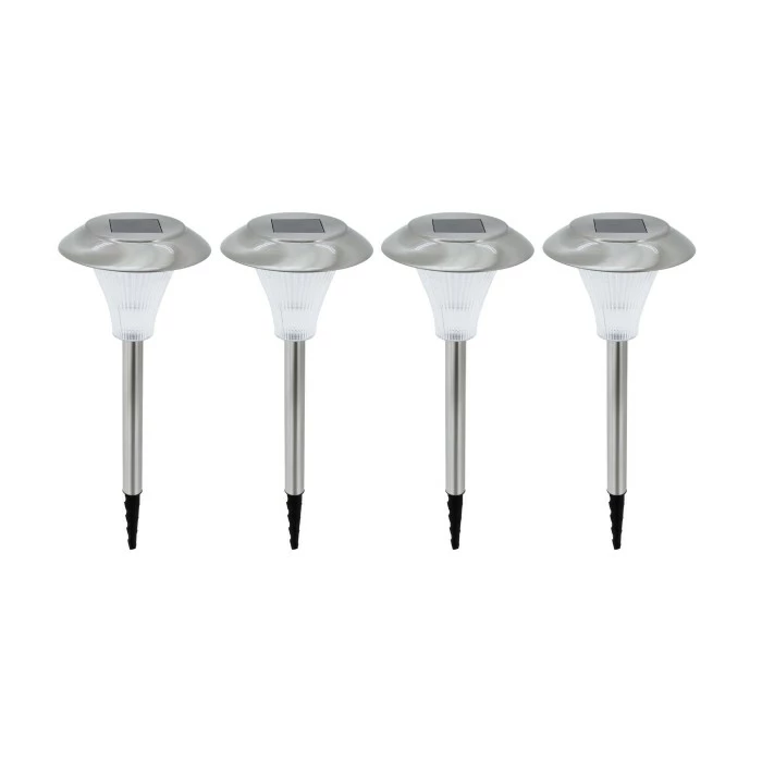 Eglo Leuchten Eglo SHINE 4er Set Solar-Wegeleuchte LED Edelstahl, 4-flammig 3 Eglo Leuchten Eglo SHINE 4er Set Solar-Wegeleuchte LED Edelstahl, 4-flammig