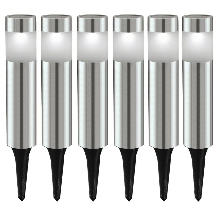 Eglo Leuchten Eglo SHINE 6er Set Solar-Wegeleuchte LED Edelstahl, 6-flammig 4 Eglo Leuchten Eglo SHINE 6er Set Solar-Wegeleuchte LED Edelstahl, 6-flammig – Bild 2