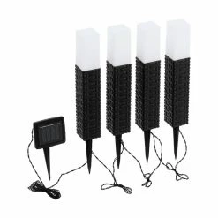 Eglo Leuchten Eglo STEP 4er Set Solar-Wegeleuchte LED Schwarz, Braun, 4-flammig