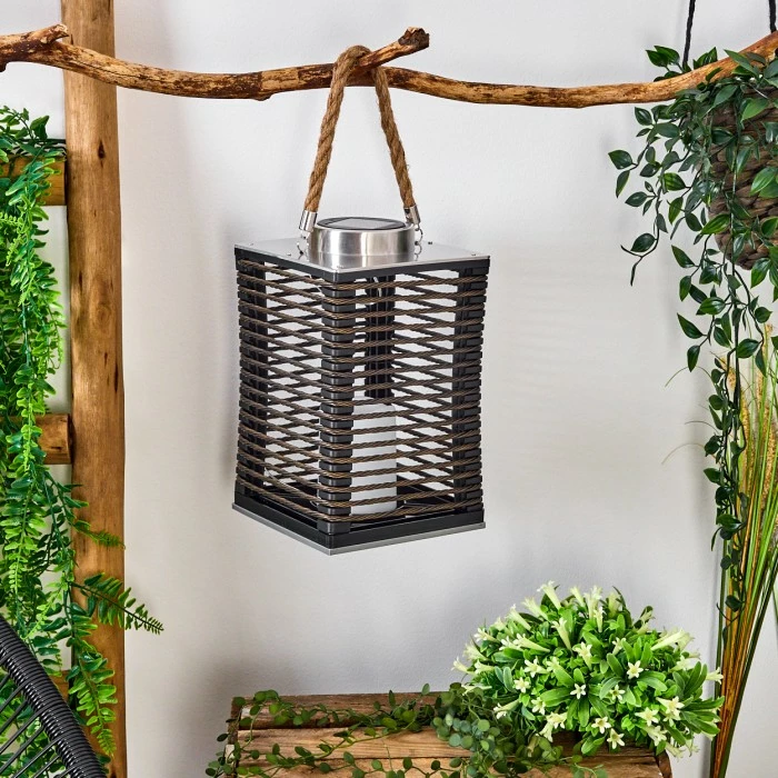 Hofstein Emboque Solarhängeleuchte LED Nickel-Matt, Schwarz, Braun, Naturfarben, 1-flammig 4 Hofstein Emboque Solarhängeleuchte LED Nickel-Matt, Schwarz, Braun, Naturfarben, 1-flammig – Bild 2