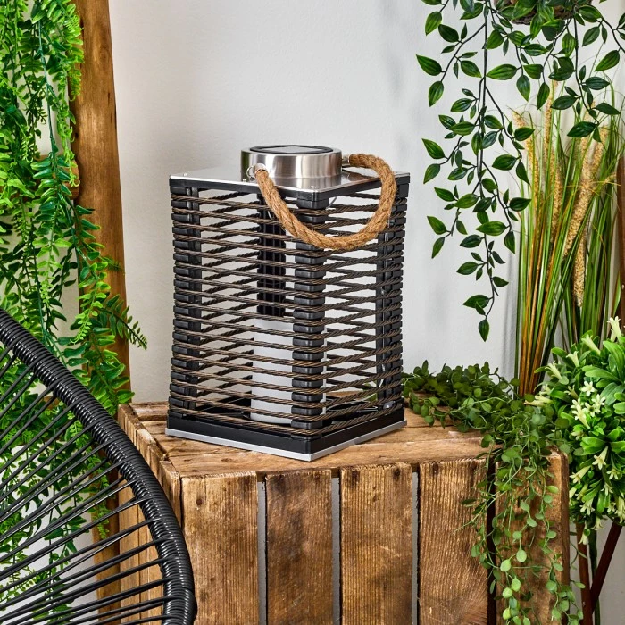 Hofstein Emboque Solartischleuchte LED Nickel-Matt, Schwarz, Braun, Naturfarben, 1-flammig 4 Hofstein Emboque Solartischleuchte LED Nickel-Matt, Schwarz, Braun, Naturfarben, 1-flammig – Bild 2