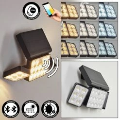 Hofstein Estampes Solarwandleuchte LED Anthrazit, 1-flammig, Bewegungsmelder