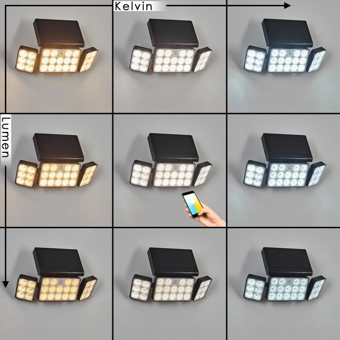 Hofstein Estampes Solarwandleuchte LED Anthrazit, 1-flammig, Bewegungsmelder 4 Hofstein Estampes Solarwandleuchte LED Anthrazit, 1-flammig, Bewegungsmelder – Bild 2