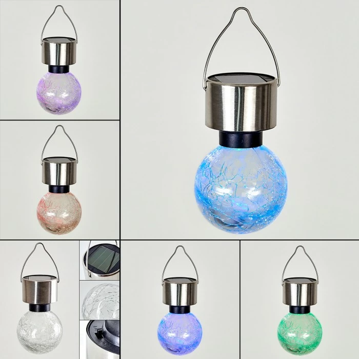 Hofstein Falco Solarleuchte LED Edelstahl, 1-flammig, Farbwechsler 3 Hofstein Falco Solarleuchte LED Edelstahl, 1-flammig, Farbwechsler