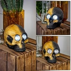 Hofstein Fermo Solarleuchte LED Schwarz, Gold, 2-flammig