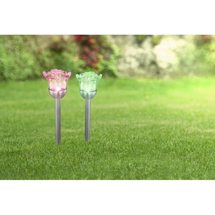 Globo 2er Set MIYUGO Solarleuchte LED Edelstahl, 1-flammig, Farbwechsler 7 Globo 2er Set MIYUGO Solarleuchte LED Edelstahl, 1-flammig, Farbwechsler – Bild 5