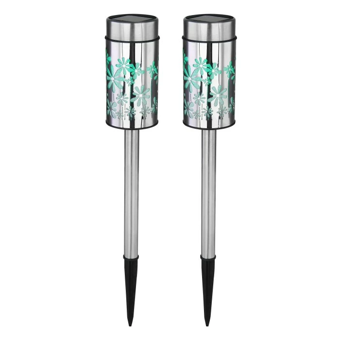 Globo 2er Set Solarleuchte LED Edelstahl, 2-flammig, Farbwechsler 5 Globo 2er Set Solarleuchte LED Edelstahl, 2-flammig, Farbwechsler – Bild 3