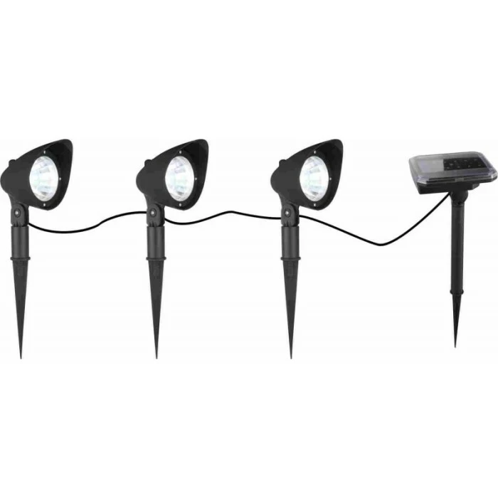 Globo 3er Set Solarleuchte LED Schwarz, 3-flammig 5 Globo 3er Set Solarleuchte LED Schwarz, 3-flammig – Bild 3