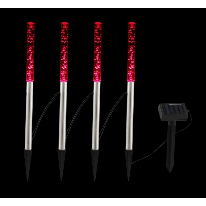 Globo 4er Set Solar-Wegeleuchte LED Edelstahl, 4-flammig 6 Globo 4er Set Solar-Wegeleuchte LED Edelstahl, 4-flammig – Bild 4