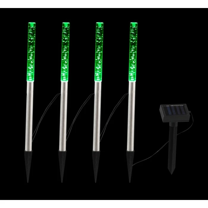 Globo 4er Set Solar-Wegeleuchte LED Edelstahl, 4-flammig 7 Globo 4er Set Solar-Wegeleuchte LED Edelstahl, 4-flammig – Bild 5