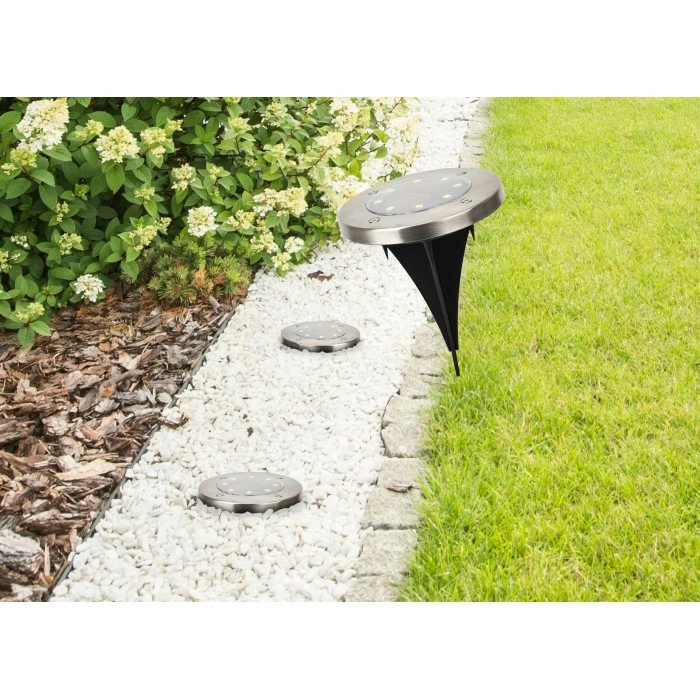 Globo 4er Set Solarleuchte LED Edelstahl, 8-flammig 4 Globo 4er Set Solarleuchte LED Edelstahl, 8-flammig – Bild 2