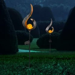 Globo FLAMMO Solar-Dekoleuchte LED Bronze, 1-flammig -Günstiges Solarleuchten Geschäft globo flammo solar dekoleuchte 33465 2