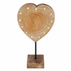 Globo HERZ Solarleuchte LED Schwarz, Holzoptik, 13-flammig -Günstiges Solarleuchten Geschäft globo herz solarleuchte 36513 3