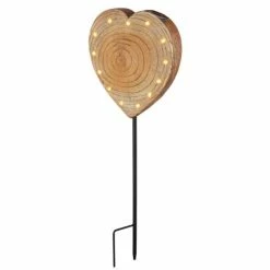 Globo HERZ Solarleuchte LED Schwarz, Holzoptik, 13-flammig -Günstiges Solarleuchten Geschäft globo herz solarleuchte 36513 5