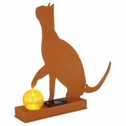 Globo KATZE Solarleuchte LED Rostfarben, 1-flammig -Günstiges Solarleuchten Geschäft globo katze solarleuchte 33896 do1 1