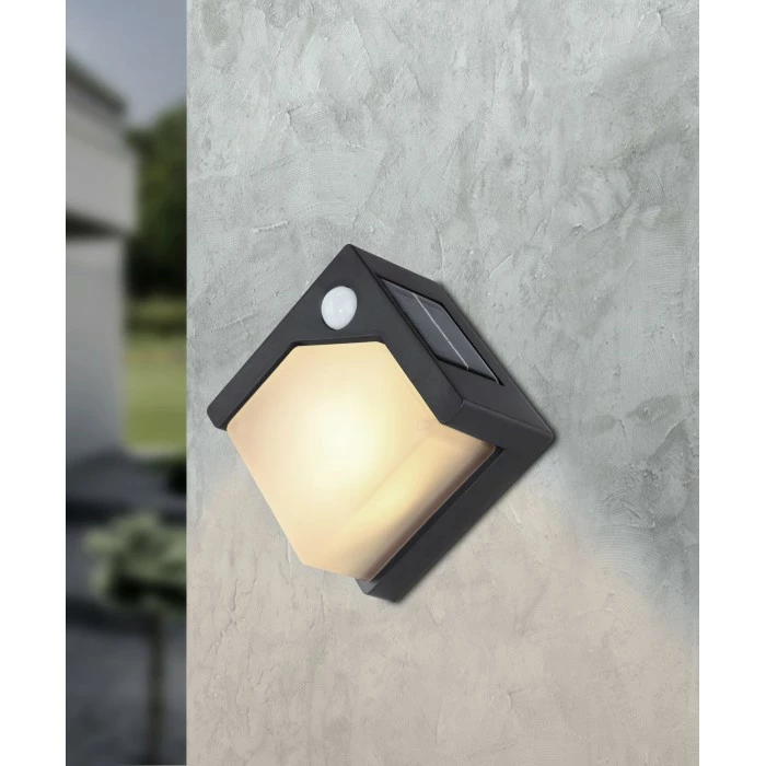 Globo Solar Außenwandleuchte LED Schwarz, 8-flammig, Bewegungsmelder 3 Globo Solar Außenwandleuchte LED Schwarz, 8-flammig, Bewegungsmelder