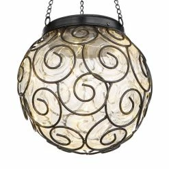 Globo Solar-H&auml;ngeleuchte LED Schwarz, 15-flammig -Günstiges Solarleuchten Geschäft globo solar haengeleuchte 36130 2