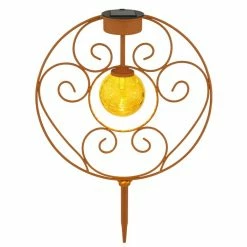 Globo Solar-Stehleuchte LED Rostfarben, 1-flammig -Günstiges Solarleuchten Geschäft globo solar stehleuchte 36616r 2