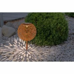 Globo Solarleuchte LED Rostfarben, 1-flammig