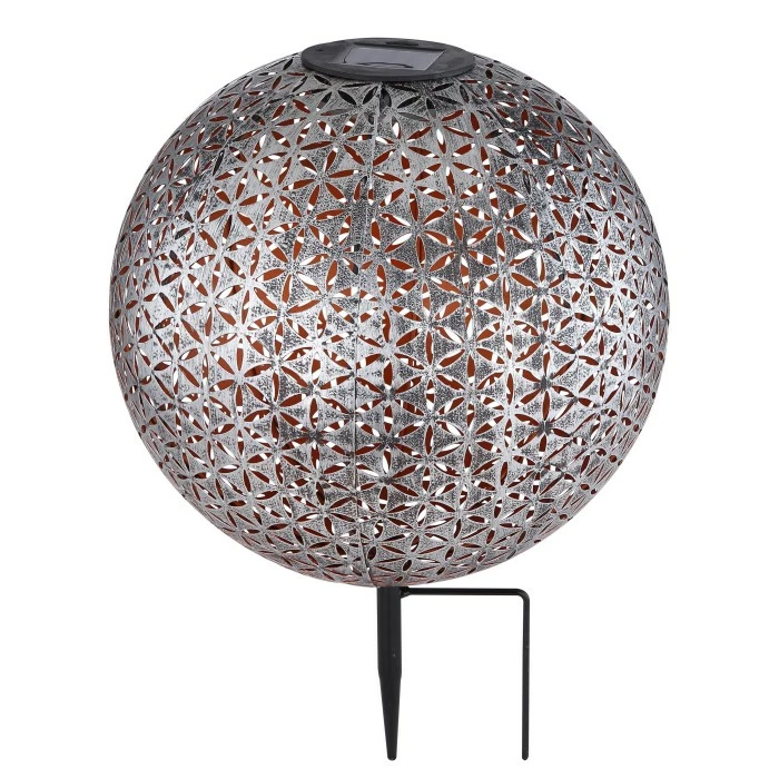 Globo Solarleuchte LED Silber, 1-flammig 4 Globo Solarleuchte LED Silber, 1-flammig – Bild 2