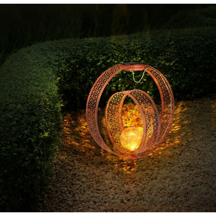 Globo Solarleuchte LED Rostfarben 6 Globo Solarleuchte LED Rostfarben – Bild 4