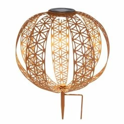 Globo Solarleuchte LED Rostfarben, 1-flammig
