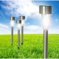 Globo Solarleuchte LED Edelstahl, 1-flammig -Günstiges Solarleuchten Geschäft globo solarleuchte 3387 36 1