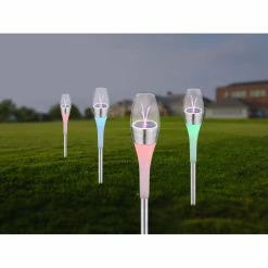 Globo Solarleuchte LED Edelstahl, 2-flammig, Farbwechsler