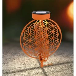 Globo Solarleuchte LED Rostfarben, 1-flammig