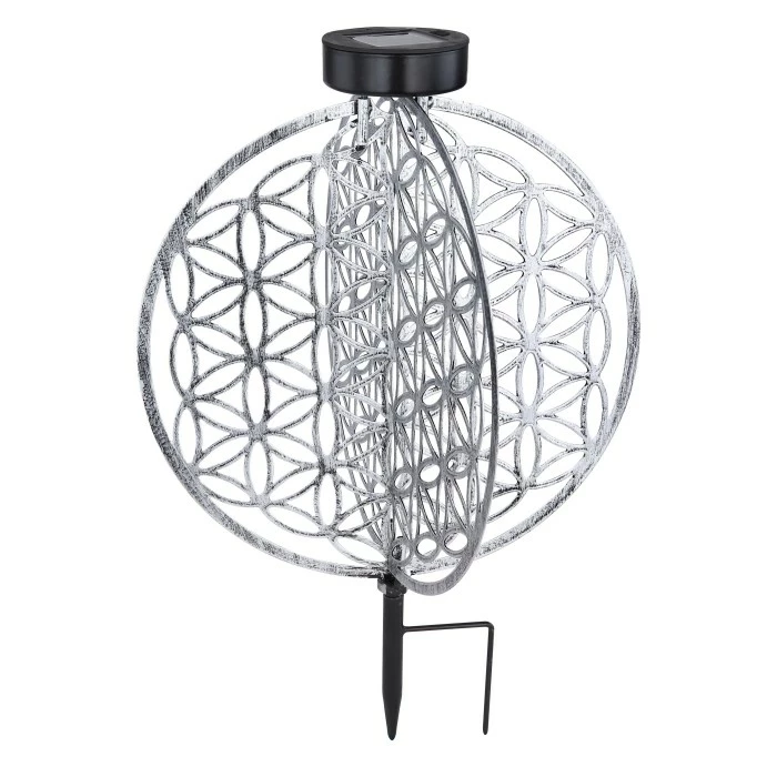 Globo Solarleuchte LED Silber, 1-flammig 4 Globo Solarleuchte LED Silber, 1-flammig – Bild 2